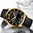 Relógios de Quartzo CURREN, Masculino com Pulseira de Couro.
