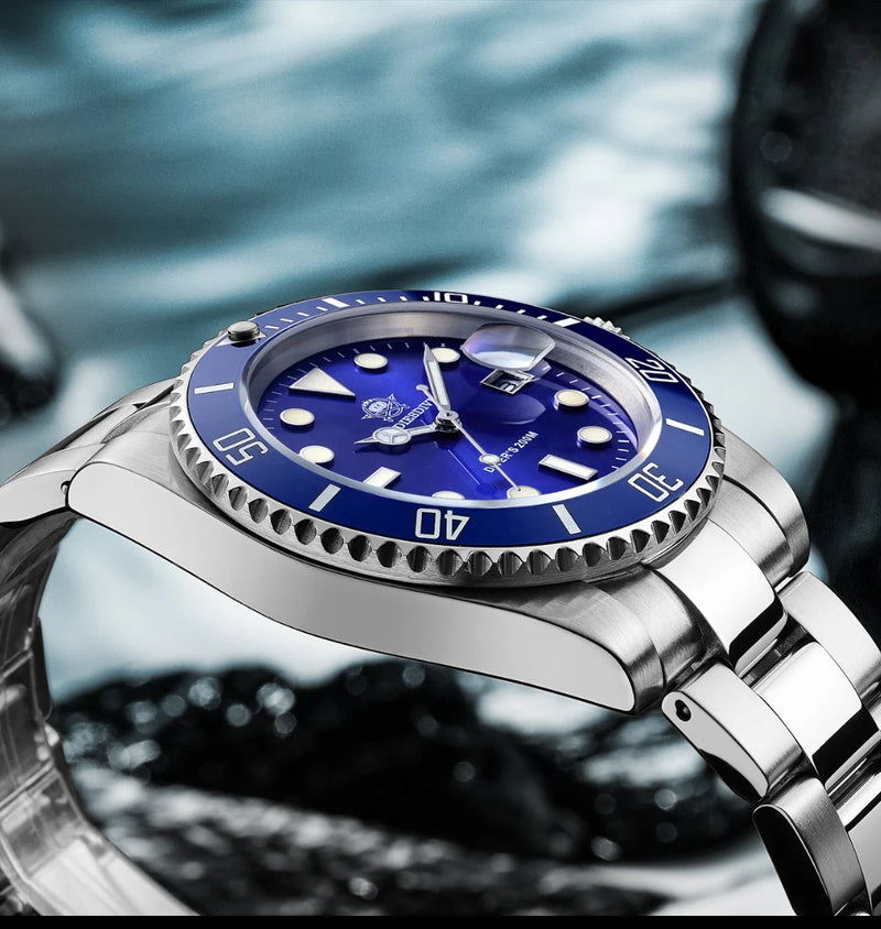 Relógio Masculino ADDIESDIVE 200M – Aço Inoxidável 316L, Movimento Japonês Miyota, Estilo Europeu e Pegada Esportiva