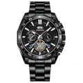 Relógio Masculino Binbond Luxo – Tourbillon Decorativo, Aço Inoxidável, Ponteiros Luminosos e Resistente à Água.