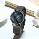 Relógio de Mulher com Movimento Quartzo Japonês – Relógio de Luxo com Cristais, Aço Inoxidável.