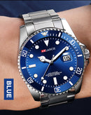 Relógio Masculino ARLANCH Red & Blue Diving 40mm – Aço Inoxidável, Lupa no Calendário, Resistente à Água e Design Clássico com Pegada Esportiva | Aguiar Relógio