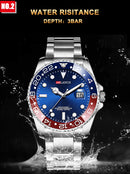 Relógio Masculino ARLANCH Red & Blue Diving 40mm – Aço Inoxidável, Lupa no Calendário, Resistente à Água e Design Clássico com Pegada Esportiva | Aguiar Relógio