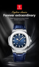 Relógio Masculino POEDAGAR 2025 – Luxo Quadrado, Couro Premium, Ponteiros Luminosos, Data e Calendário Completo, À Prova d’Água.