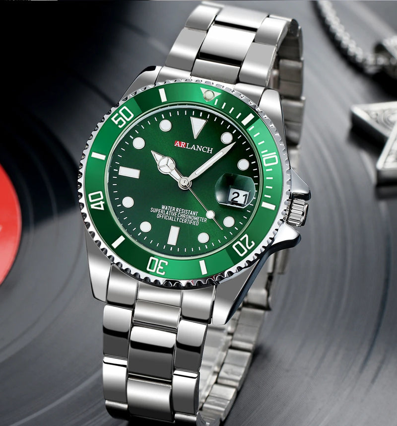 Relógio Masculino ARLANCH Red & Blue Diving 40mm – Aço Inoxidável, Lupa no Calendário, Resistente à Água e Design Clássico com Pegada Esportiva | Aguiar Relógio