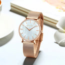 Relógio de Mulher com Movimento Quartzo Japonês – Relógio de Luxo com Cristais, Aço Inoxidável.