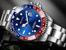Relógio Masculino ARLANCH Red & Blue Diving 40mm – Aço Inoxidável, Lupa no Calendário, Resistente à Água e Design Clássico com Pegada Esportiva | Aguiar Relógio