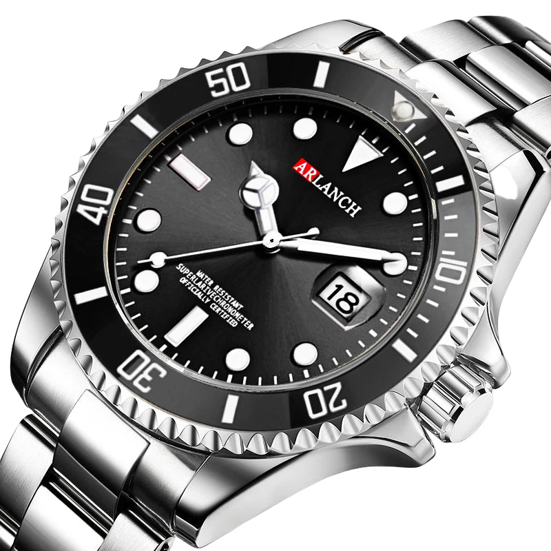 Relógio Masculino ARLANCH Red & Blue Diving 40mm – Aço Inoxidável, Lupa no Calendário, Resistente à Água e Design Clássico com Pegada Esportiva | Aguiar Relógio