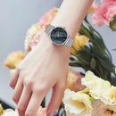 Relógio de Mulher com Movimento Quartzo Japonês – Relógio de Luxo com Cristais, Aço Inoxidável.