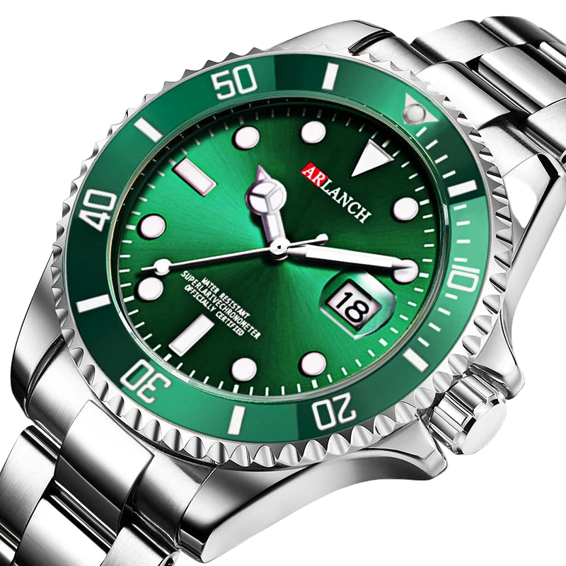 Relógio Masculino ARLANCH Red & Blue Diving 40mm – Aço Inoxidável, Lupa no Calendário, Resistente à Água e Design Clássico com Pegada Esportiva | Aguiar Relógio