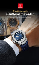 Relógio Masculino POEDAGAR 2025 – Luxo Quadrado, Couro Premium, Ponteiros Luminosos, Data e Calendário Completo, À Prova d’Água.