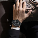 Relógio Masculino Luxo – Aço Inoxidável, Estilo Executivo, À Prova d’Água, Quartzo de Alta Precisão, Design Moderno.