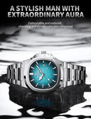 Relógio Militar Masculino PENGAGAR 2025 – Luxo Quadrado em Aço Inoxidável, Ponteiros Luminosos, Data e Dia, Estilo Executivo e Esportivo