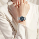 Relógio de Mulher com Movimento Quartzo Japonês – Relógio de Luxo com Cristais, Aço Inoxidável.