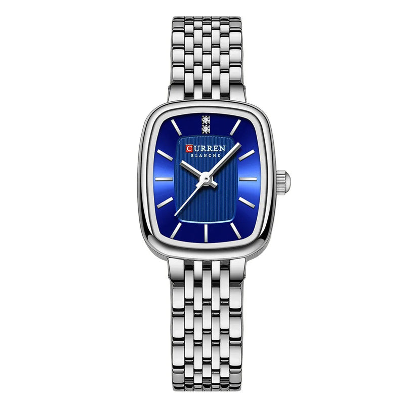 CURREN 9093 Relógio de Quartzo Feminino Fashion - Design Simples e Elegante, Mostrador Quadrado, Pulseira de Aço Inoxidável Dourada, à Prova d'Água, para Lazer e Negócios.