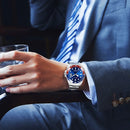 Relógio Masculino ARLANCH Red & Blue Diving 40mm – Aço Inoxidável, Lupa no Calendário, Resistente à Água e Design Clássico com Pegada Esportiva | Aguiar Relógio