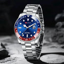 Relógio Masculino ARLANCH Red & Blue Diving 40mm – Aço Inoxidável, Lupa no Calendário, Resistente à Água e Design Clássico com Pegada Esportiva | Aguiar Relógio